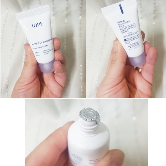 IOPE Moist Cleansing Whipping Foam Amore Pacific K-Beauty Makeup Cleanser 15ml×3 - Picture 3 of 5